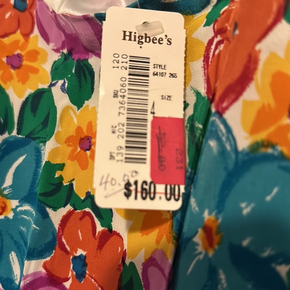 Vintage Silk Dress Floral Pattern Faux Wrap Nipon Boutique US 4 - Picture 6 of 10